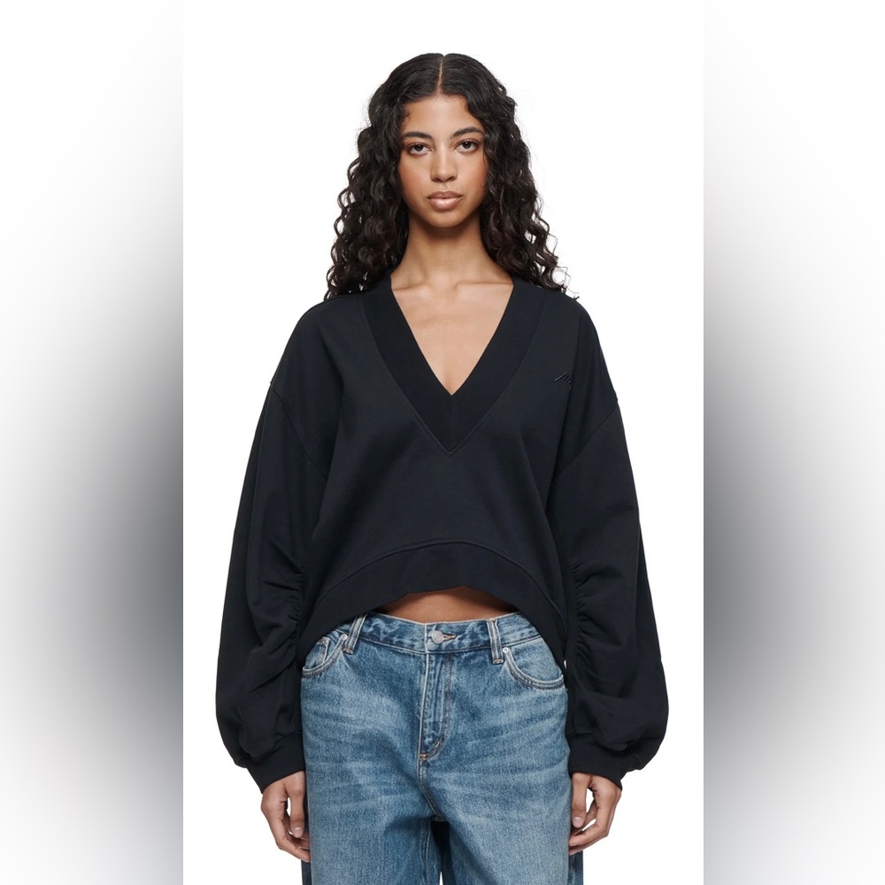 Script Oversized V Neck Top.  Worn once, excellent condition!